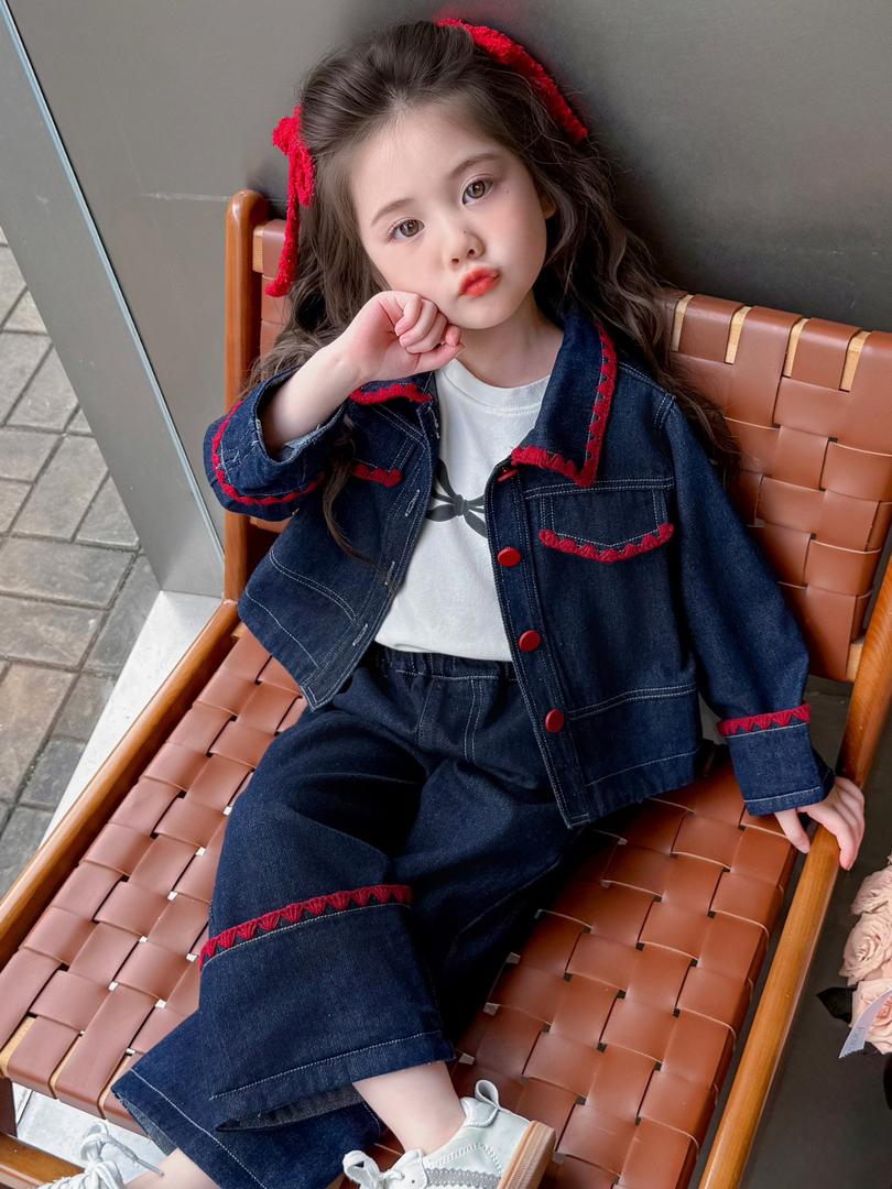 ensemble jean fille 2 pièces – veste & pantalon tendance ensemble jean fille 2 pièces – veste & pantalon tendance