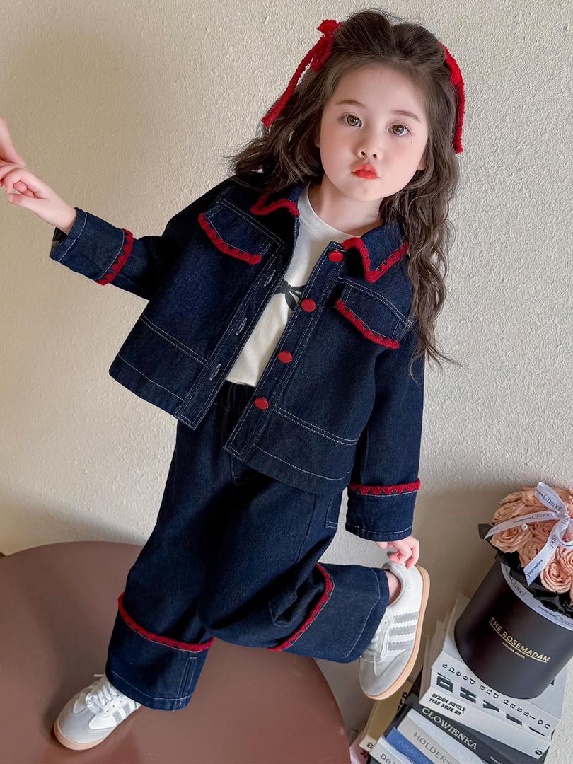 ensemble jean fille 2 pièces – veste & pantalon tendance ensemble jean fille 2 pièces – veste & pantalon tendance