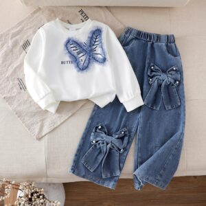 ensemble enfant 2 pièces – sweat blanc & pantalon confortable