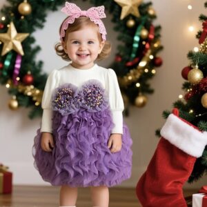 robe princesse fille – tulle & manches longues